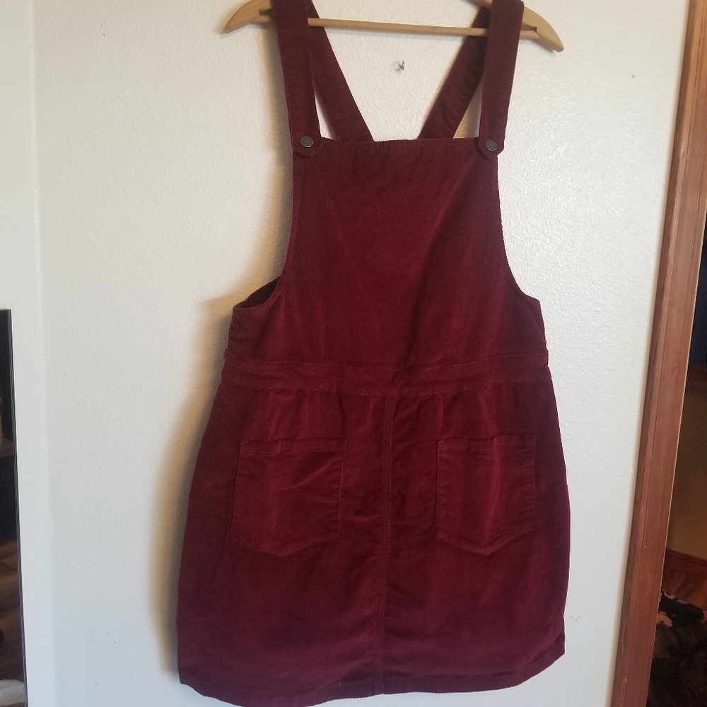 Yessica A-Line Corduroy Overall Dress